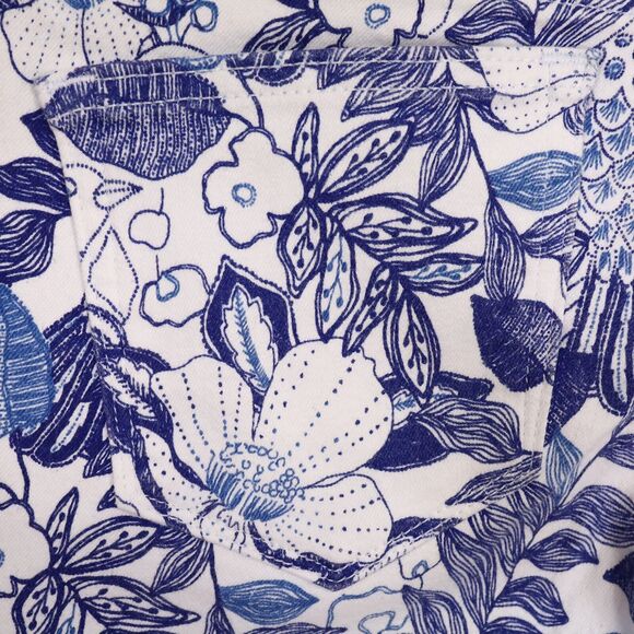 Vineyard Vines Jeans Womens 2 White Blue Floral Stretch Denim Crop Skinny Cordia - Picture 9 of 11